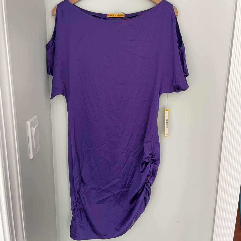 Alice + Olivia Purple Silk Slinky Tunic Dress (new with tags) Size S